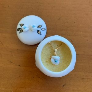 Vintage Porcelain necklace and earring set